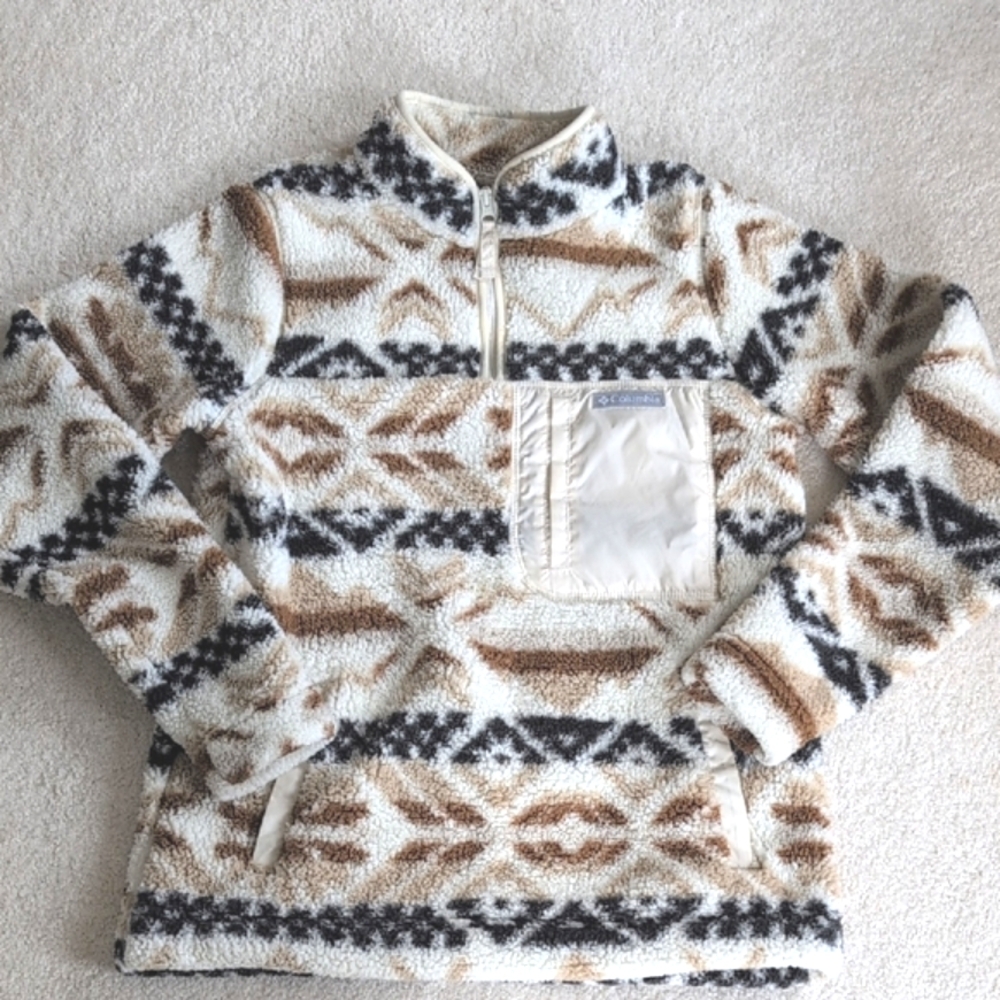 Columbia West Bend Sherpa Fleece Pullover, Size S, Like New
